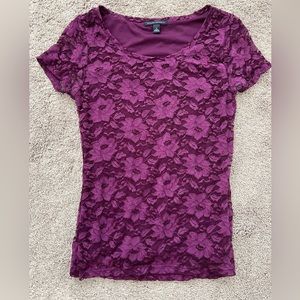 Banana Republic Lace Short Sleeve Blouse